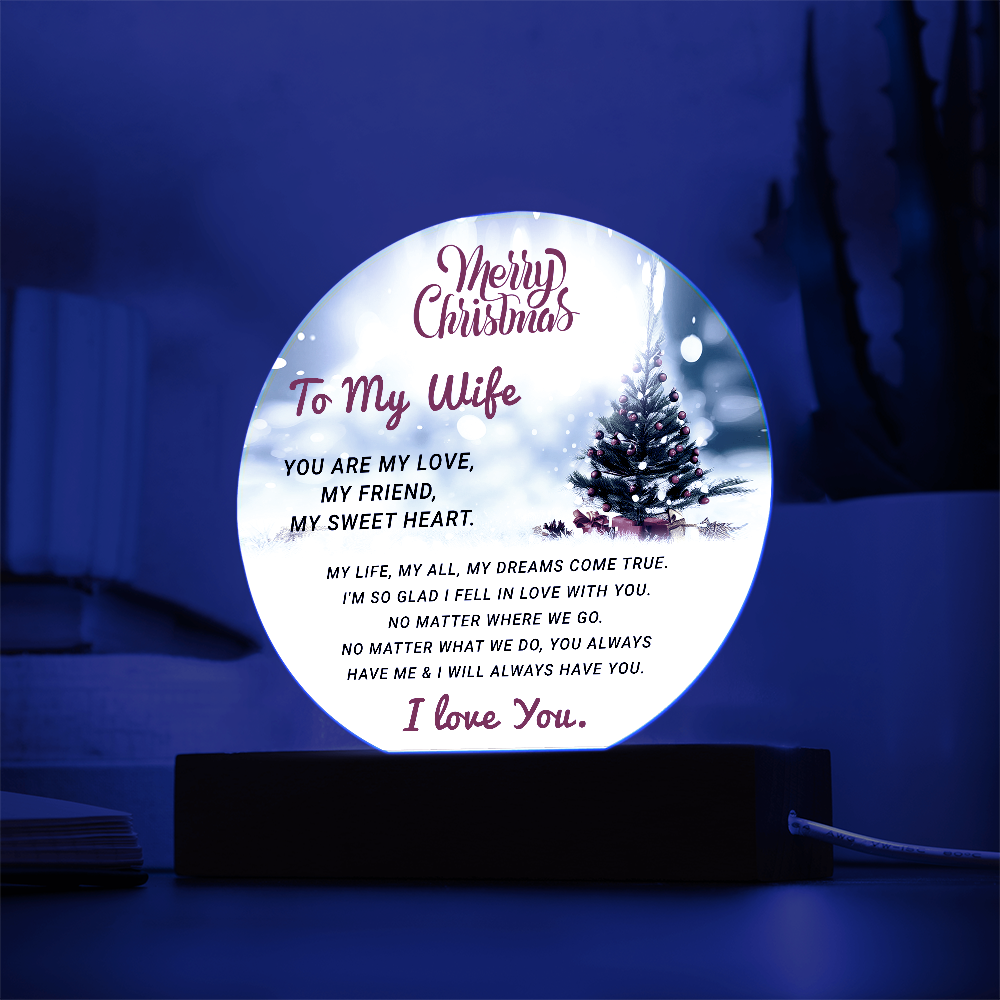 To My Wife - Best Christmas Gift - Acrylic Circle Plaque
