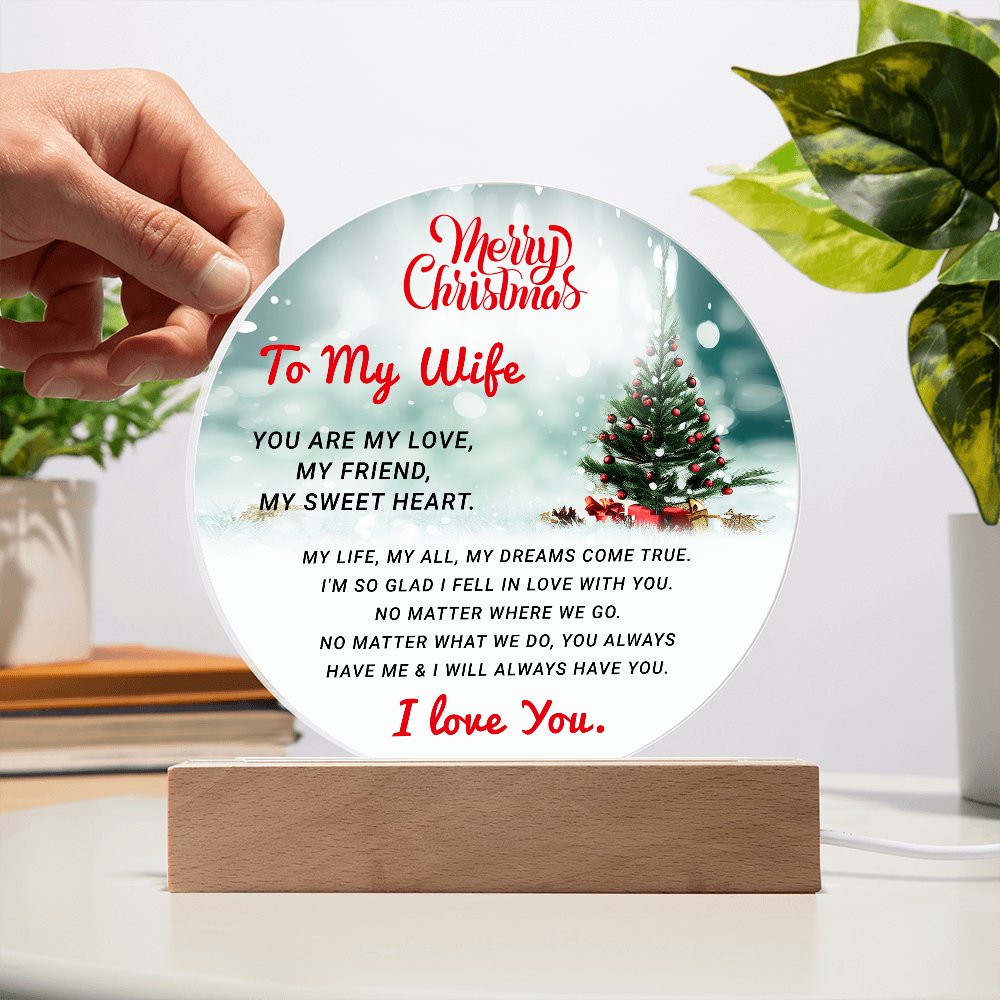 To My Wife - Best Christmas Gift - Acrylic Circle Plaque