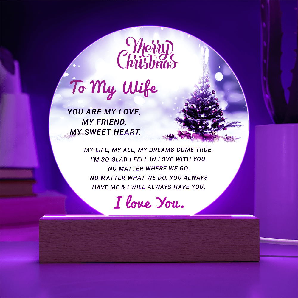 To My Wife - Best Christmas Gift - Acrylic Circle Plaque
