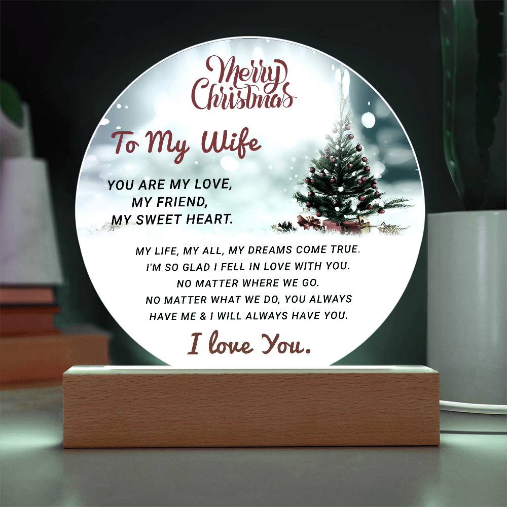 To My Wife - Best Christmas Gift - Acrylic Circle Plaque
