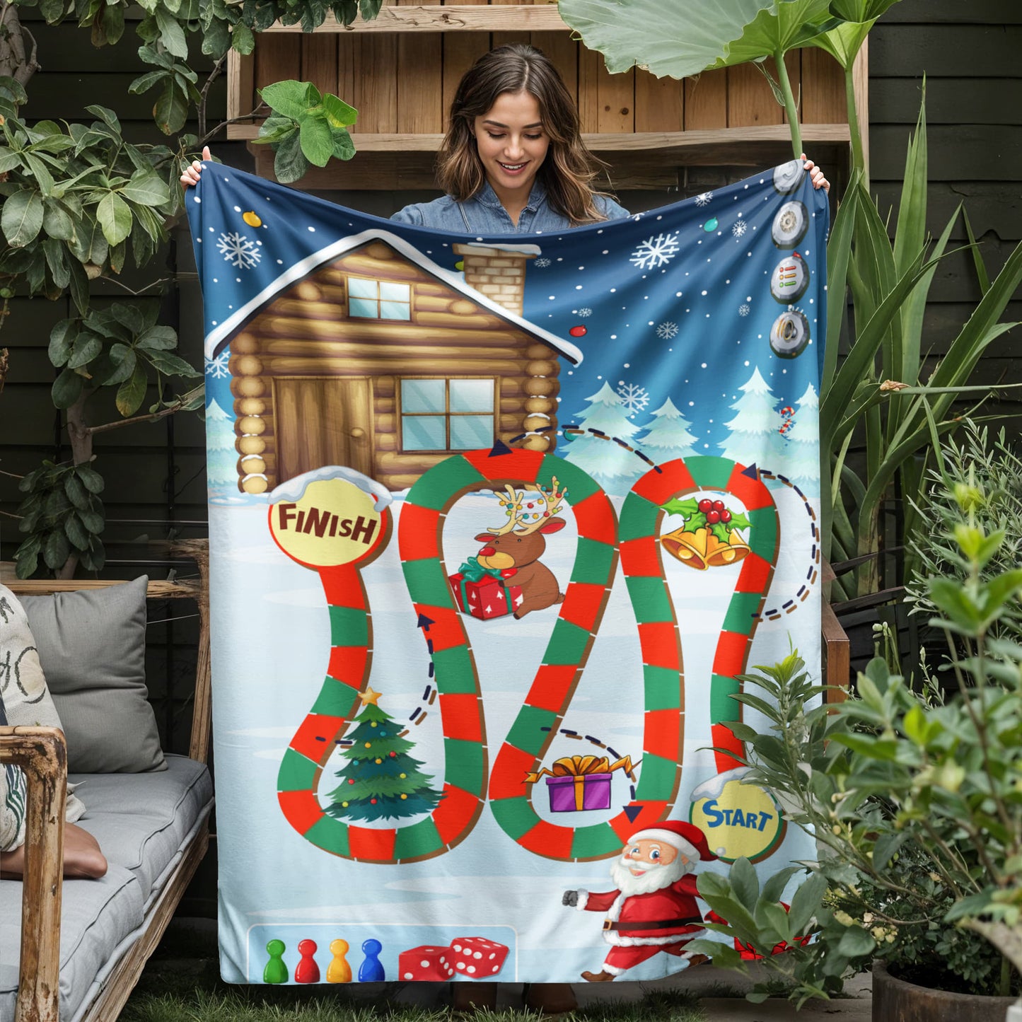 Santa Best Christmas Gift - Jersey Fleece Blanket 50" x 60"