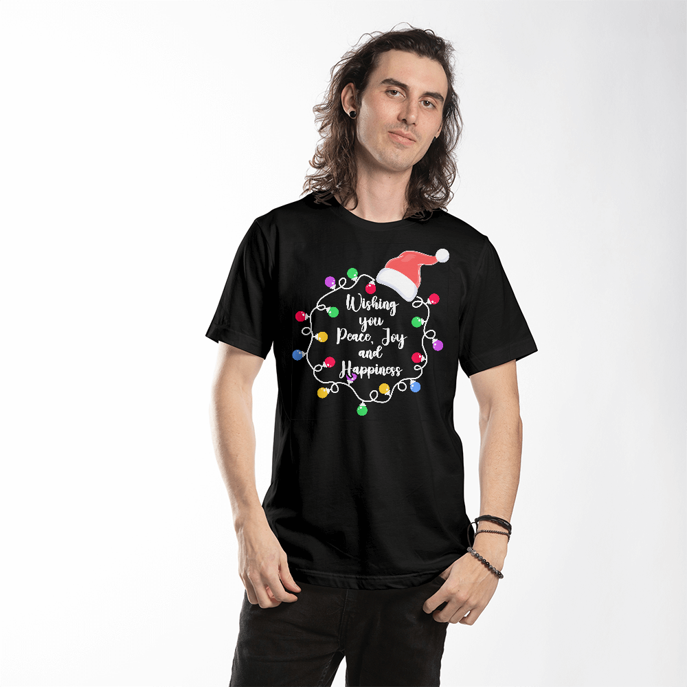 Wishing you peace, Joy and happiness - Best Christmas Gift - Bella + Canvas 3001 Unisex T-Shirt Front Print