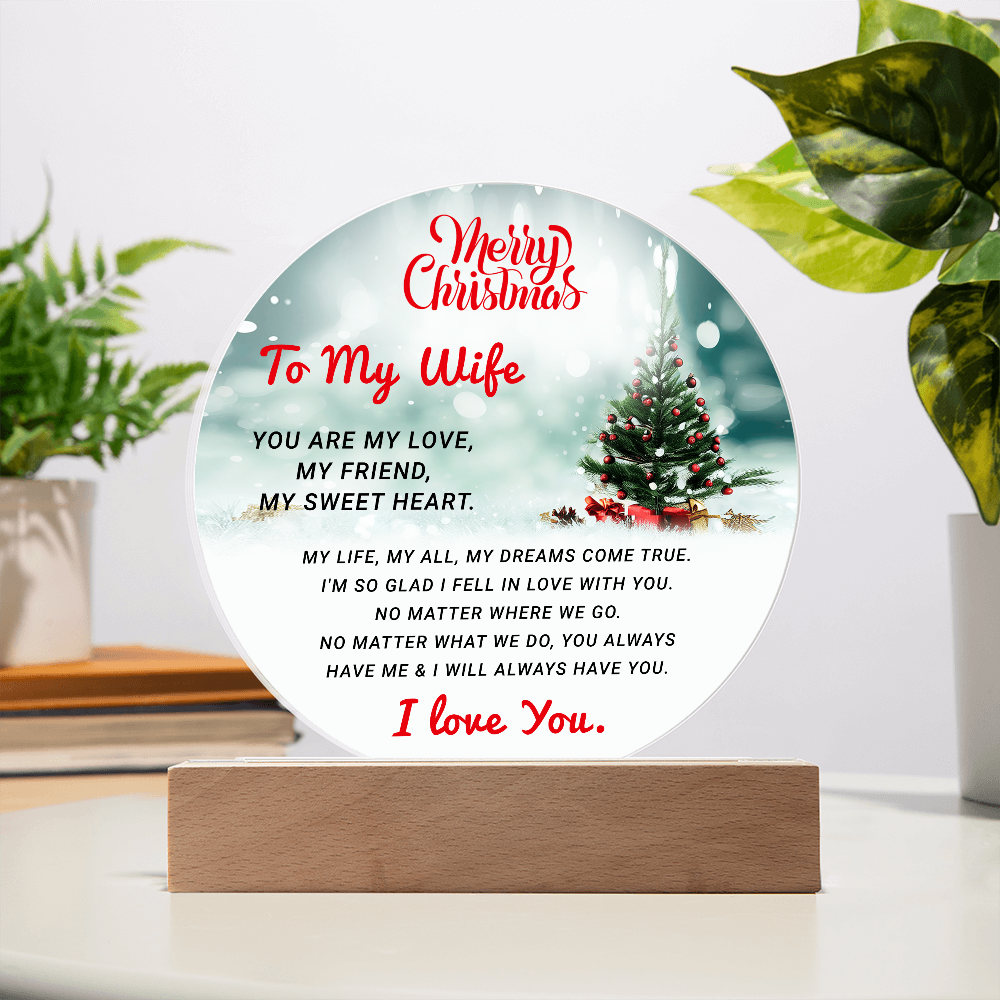 To My Wife - Best Christmas Gift - Acrylic Circle Plaque