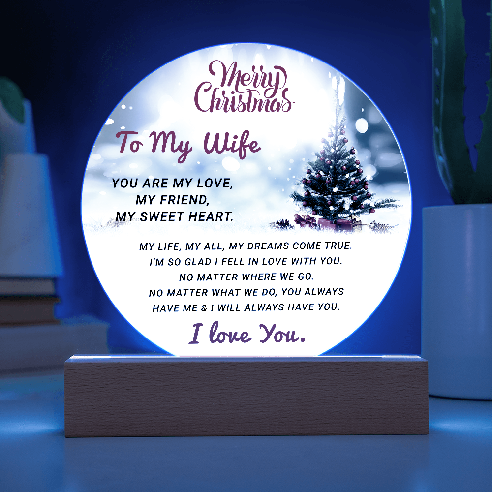 To My Wife - Best Christmas Gift - Acrylic Circle Plaque