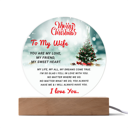 To My Wife - Best Christmas Gift - Acrylic Circle Plaque
