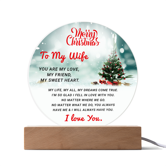 To My Wife - Best Christmas Gift - Acrylic Circle Plaque