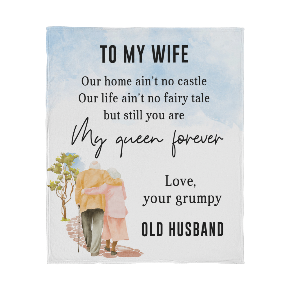To My Wife - My Queen Forever - Jersey Fleece Blanket 50" x 60"