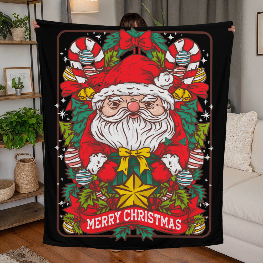 Santa Best Christmas Gift - Jersey Fleece Blanket 50" x 60"