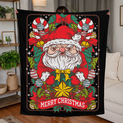 Santa Best Christmas Gift - Jersey Fleece Blanket 50" x 60"