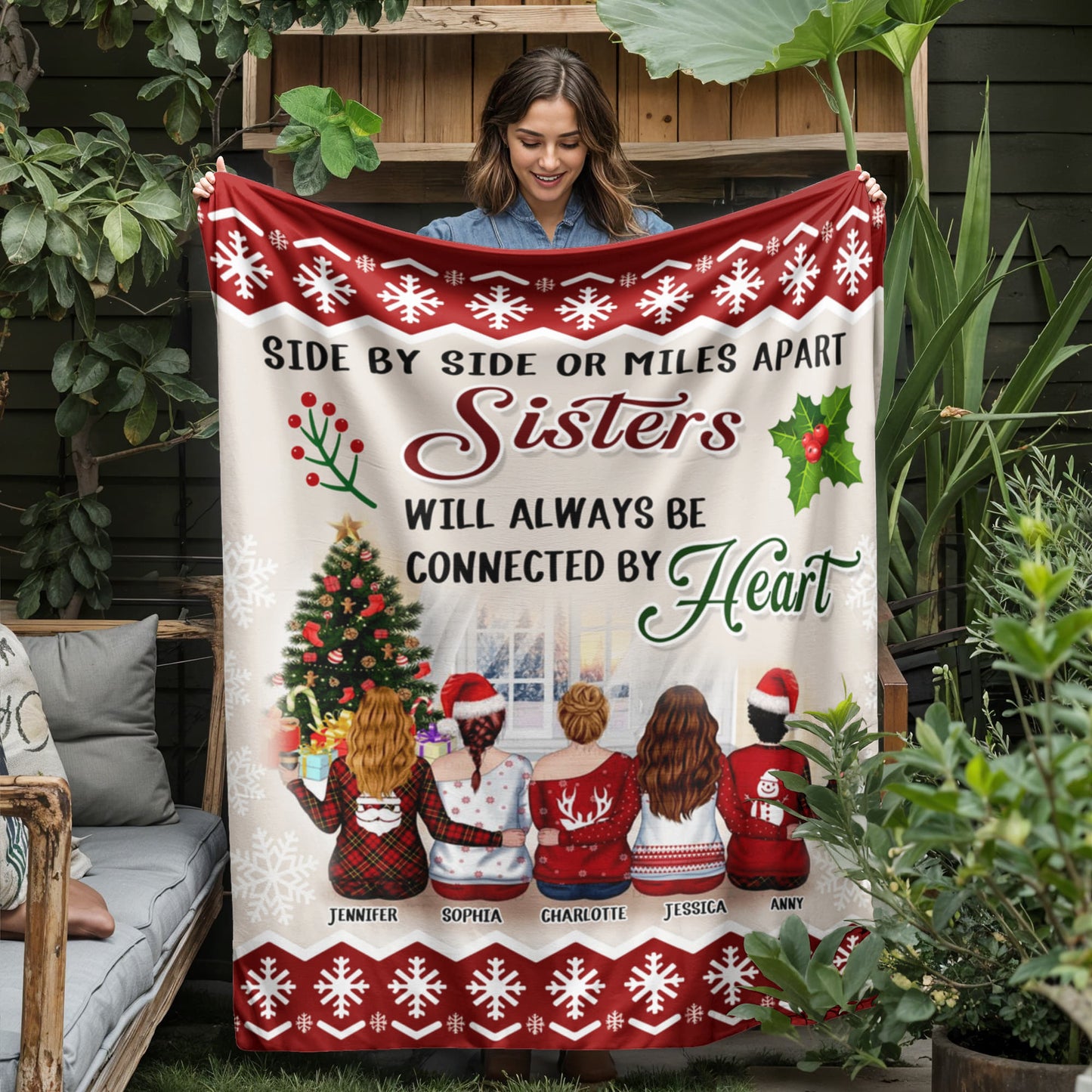 Sisters -  Best Christmas Gift - Jersey Fleece Blanket 50" x 60"