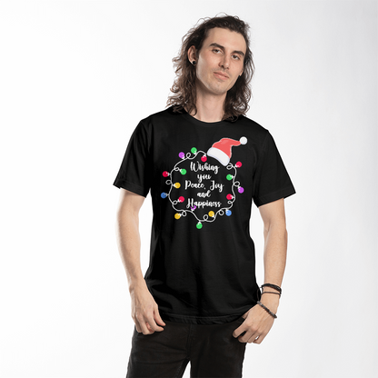Wishing you peace, Joy and happiness - Best Christmas Gift - Bella + Canvas 3001 Unisex T-Shirt Front Print