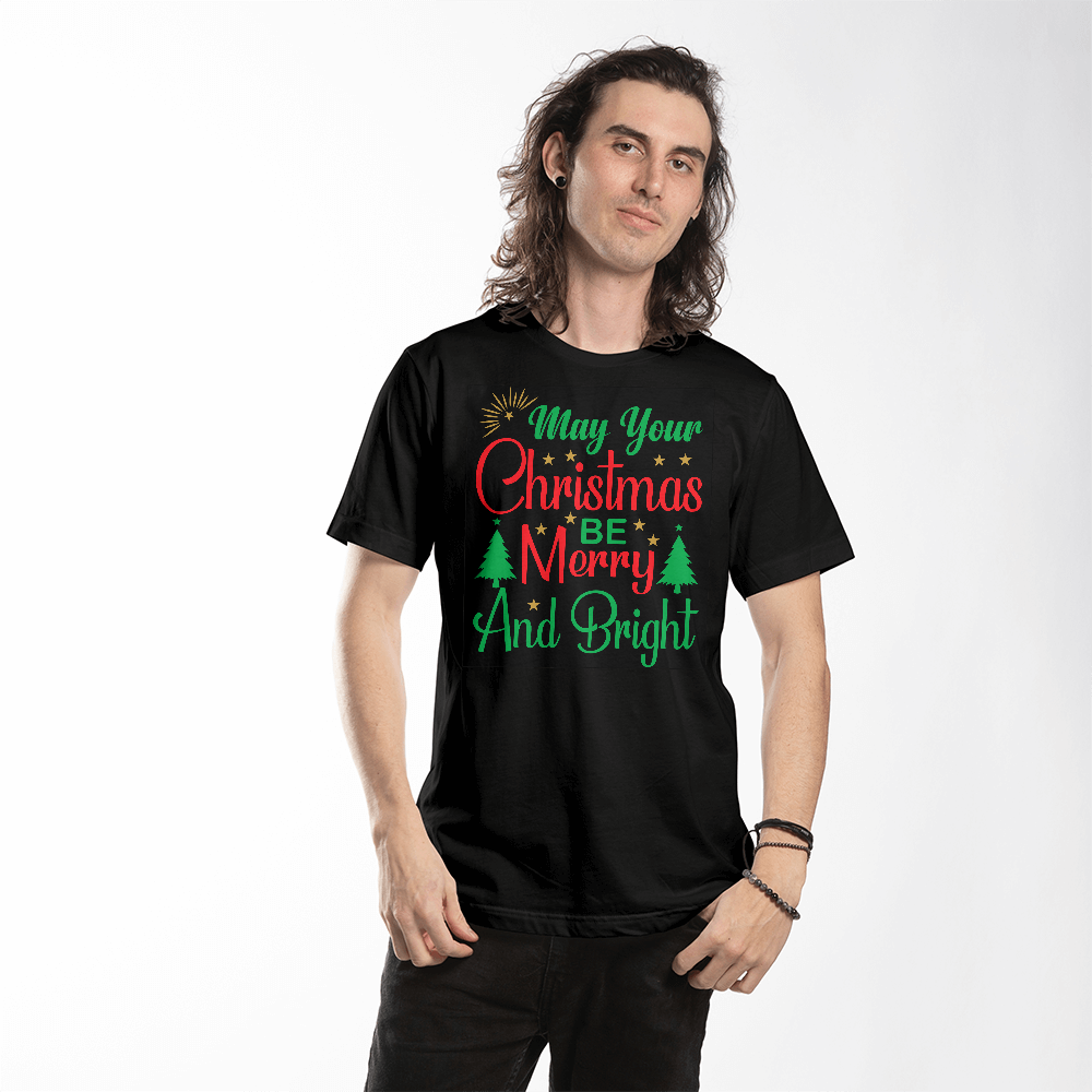 May Your Christmas BE Merry And Bright - Bella + Canvas 3001 Unisex T-Shirt Front Print