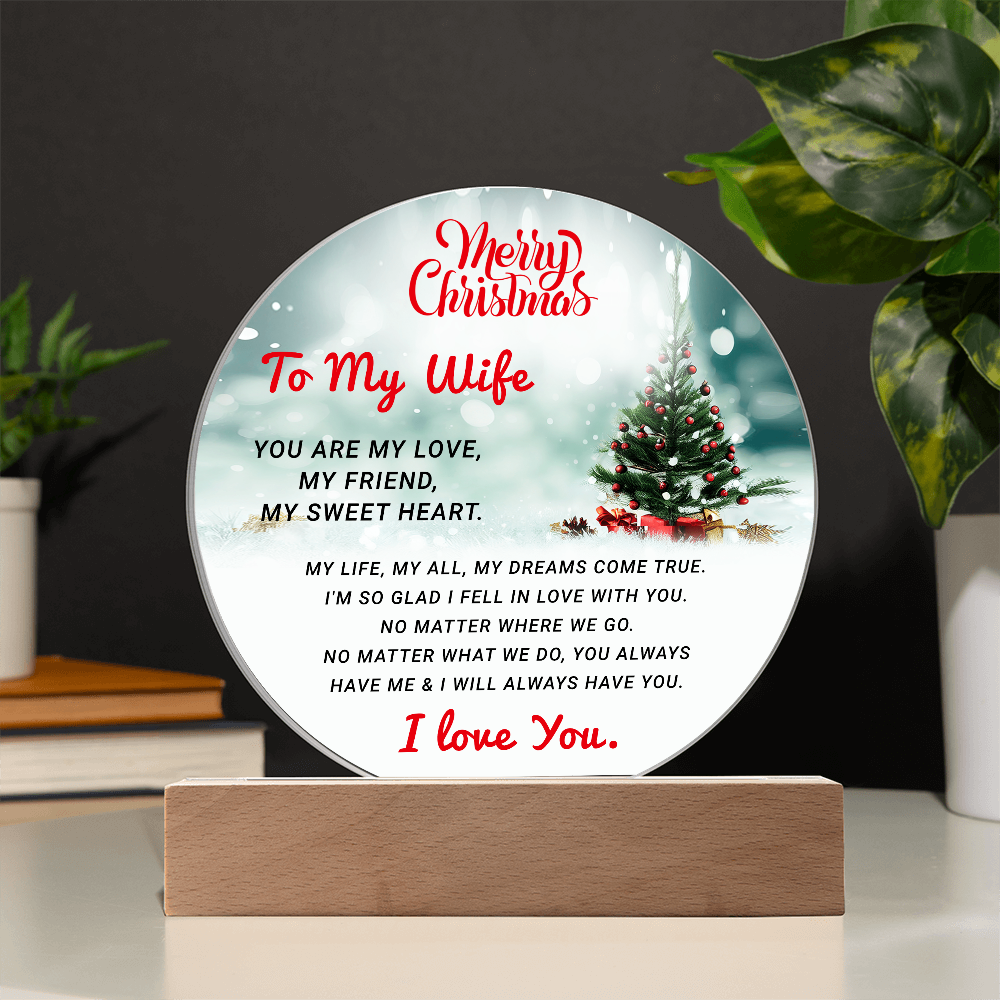 To My Wife - Best Christmas Gift - Acrylic Circle Plaque