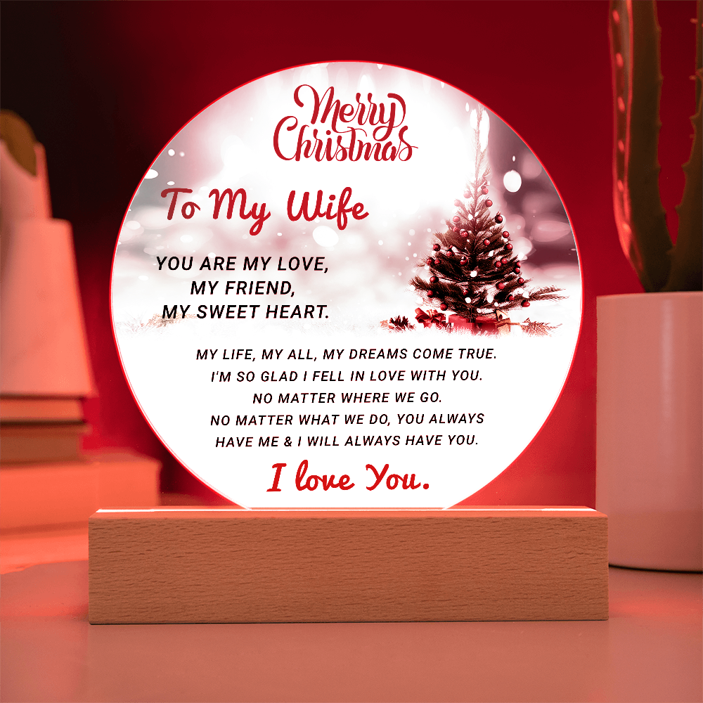 To My Wife - Best Christmas Gift - Acrylic Circle Plaque