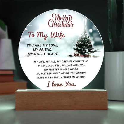 To My Wife - Best Christmas Gift - Acrylic Circle Plaque